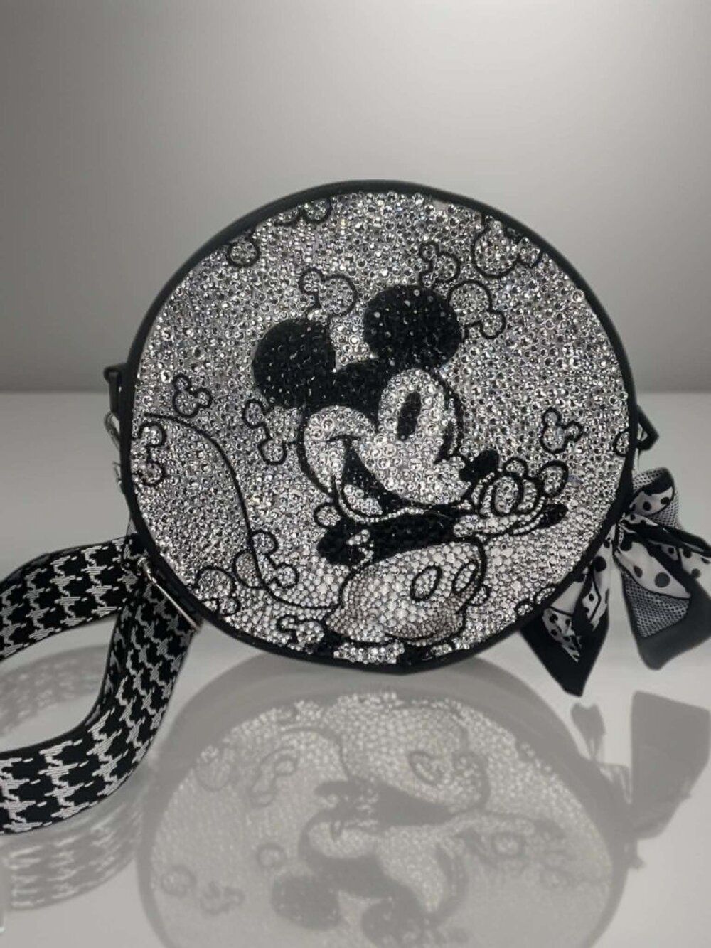 Hand-Crystallized Mickey Mouse Crossbody | One-of-a-Kind Crystal Art Bag |